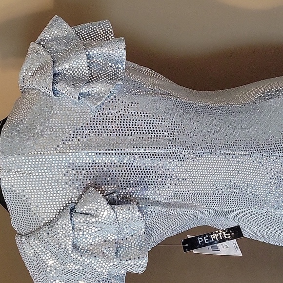 JM Studio-Elegant Blue Ice/Silver Wrap Dress - Picture 5 of 8